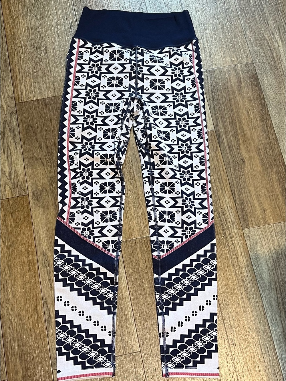 FP Movement by Free People Navy, White and Pink Geometric Leggings